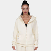 Relaxed Fit Cotton Fleece Hooded Jacket