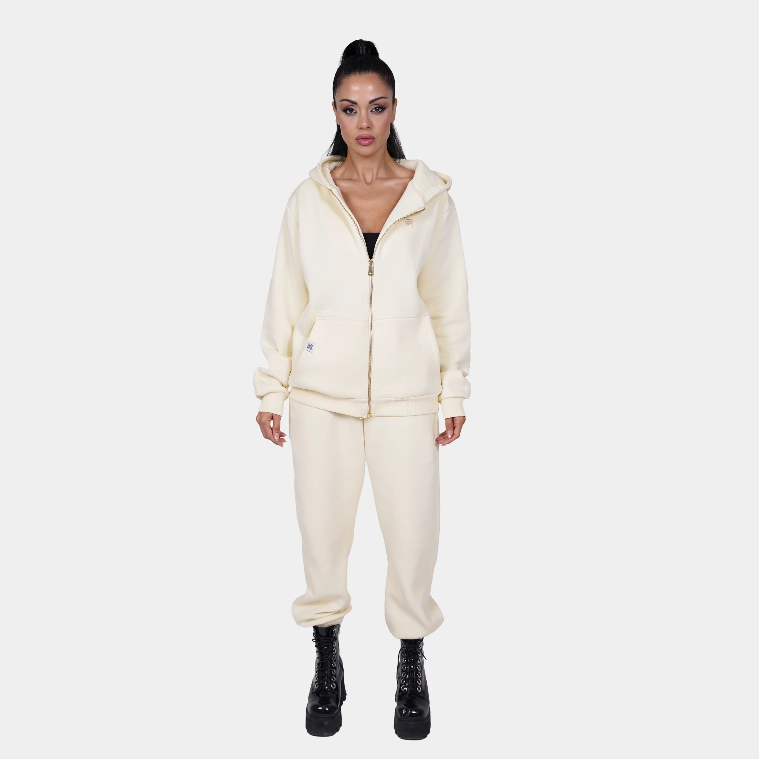 Relaxed Fit Cotton Fleece Hooded Jacket & Sweatpant Set