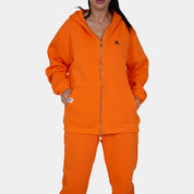 Relaxed Fit Cotton Fleece Hooded Jacket & Sweatpant Set