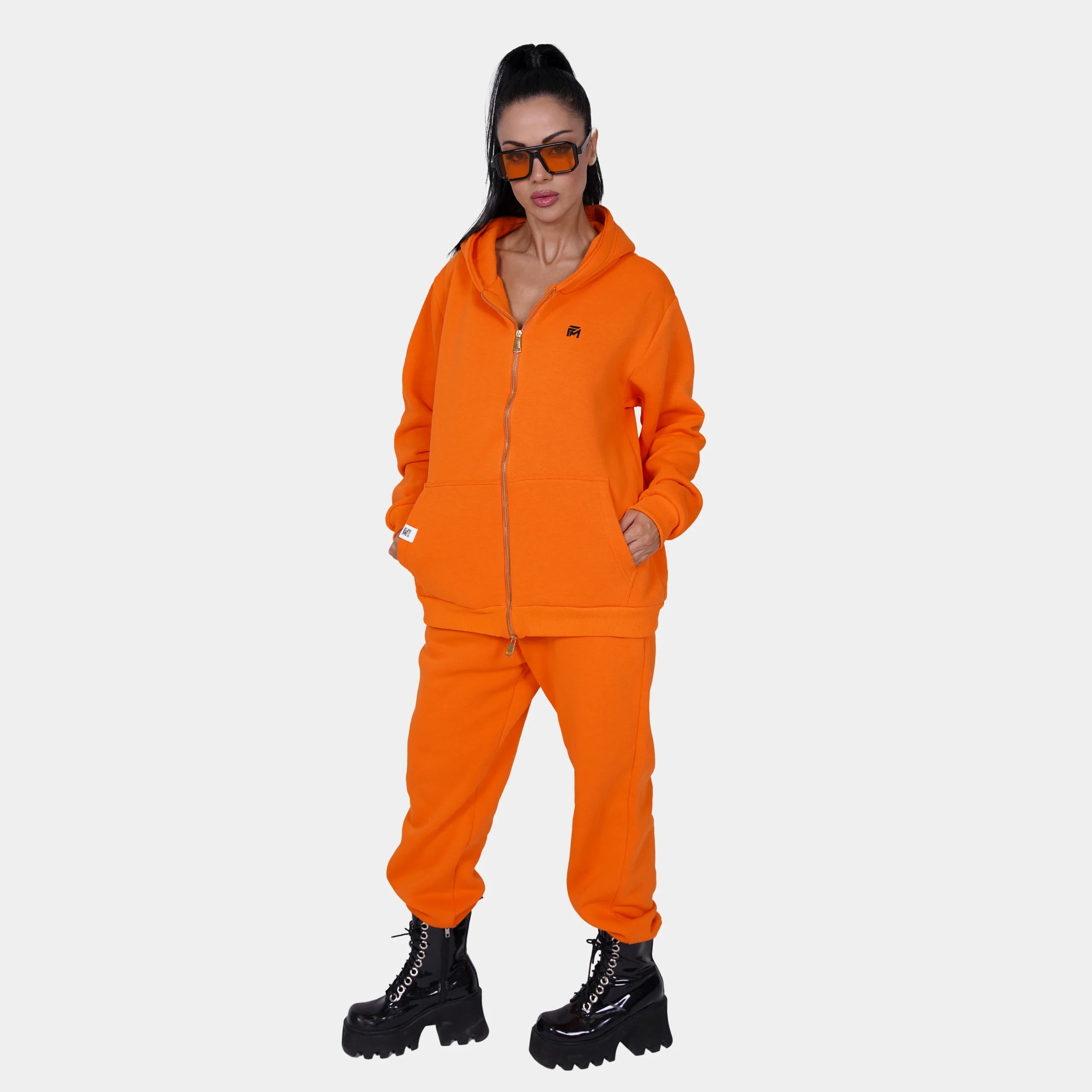 Relaxed Fit Cotton Fleece Hooded Jacket & Sweatpant Set