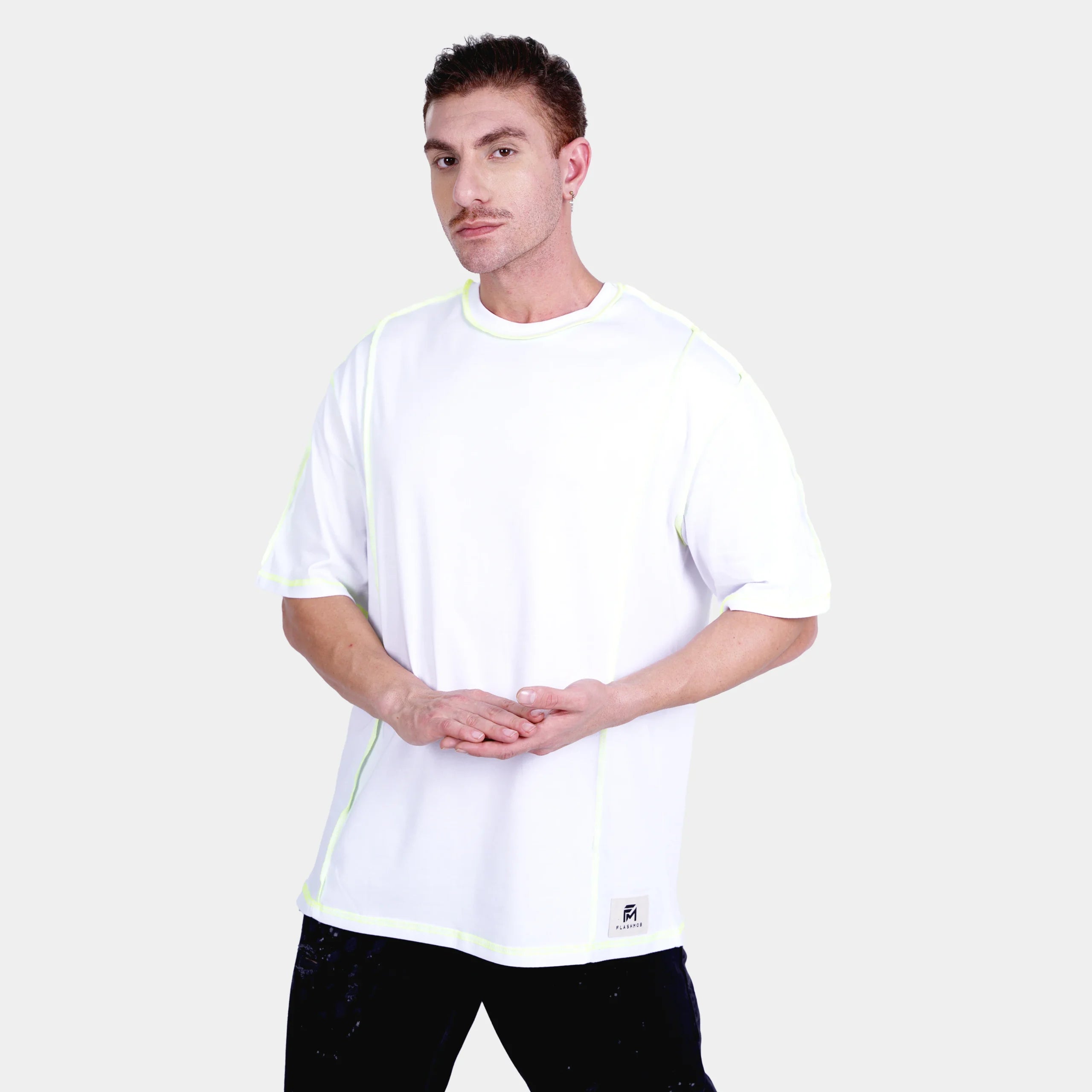 Casual White T-shirt With Contrast Detail