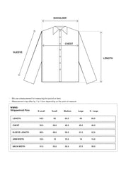 Technical size chart and fit guide for Americana Striped Knit Polo