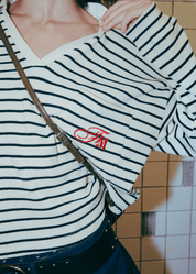 Americana Striped Knit Polo - Flashmob Nation