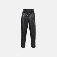 FM Women's Black Leather Trousers - M
