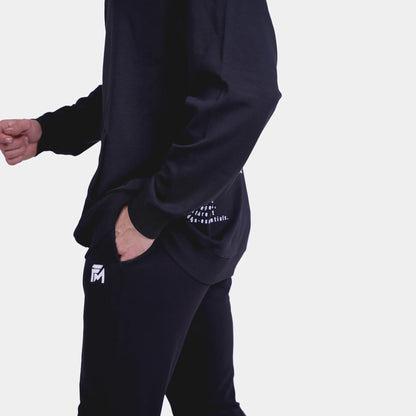 Black Ultra Soft Oversized Track Set - Flashmob Nation