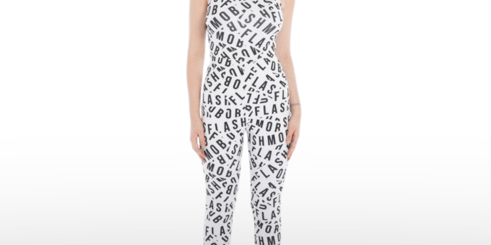 Caution - Tape Print Body Fit Jumpsuit - Flashmob Nation