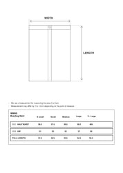 Technical size chart and fit guide for Clove Pleated Bowling Skirt