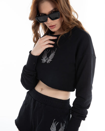 Cropped Sweat and Short Set - Flashmob Nation