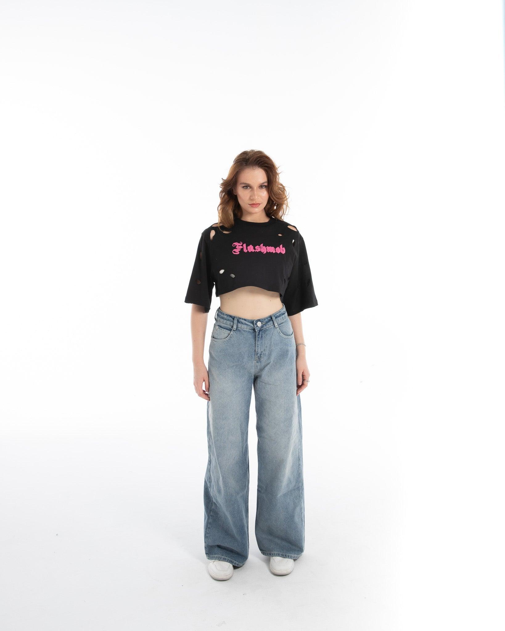 Women’s Cropped Torn Tank Top – Flashmob Nation - Flashmob Nation