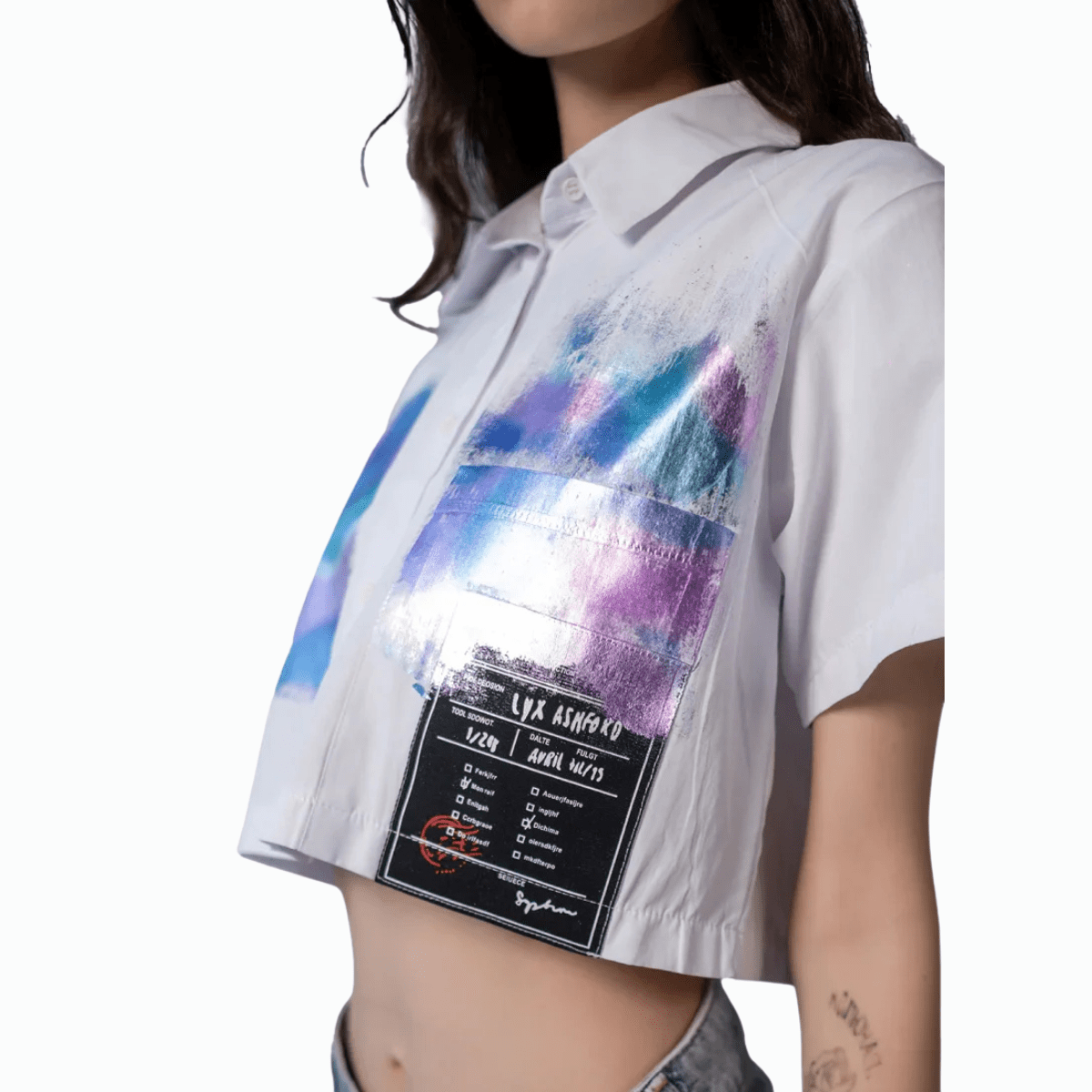 Cropped White Button - Up Blouse for Women - Flashmob Nation