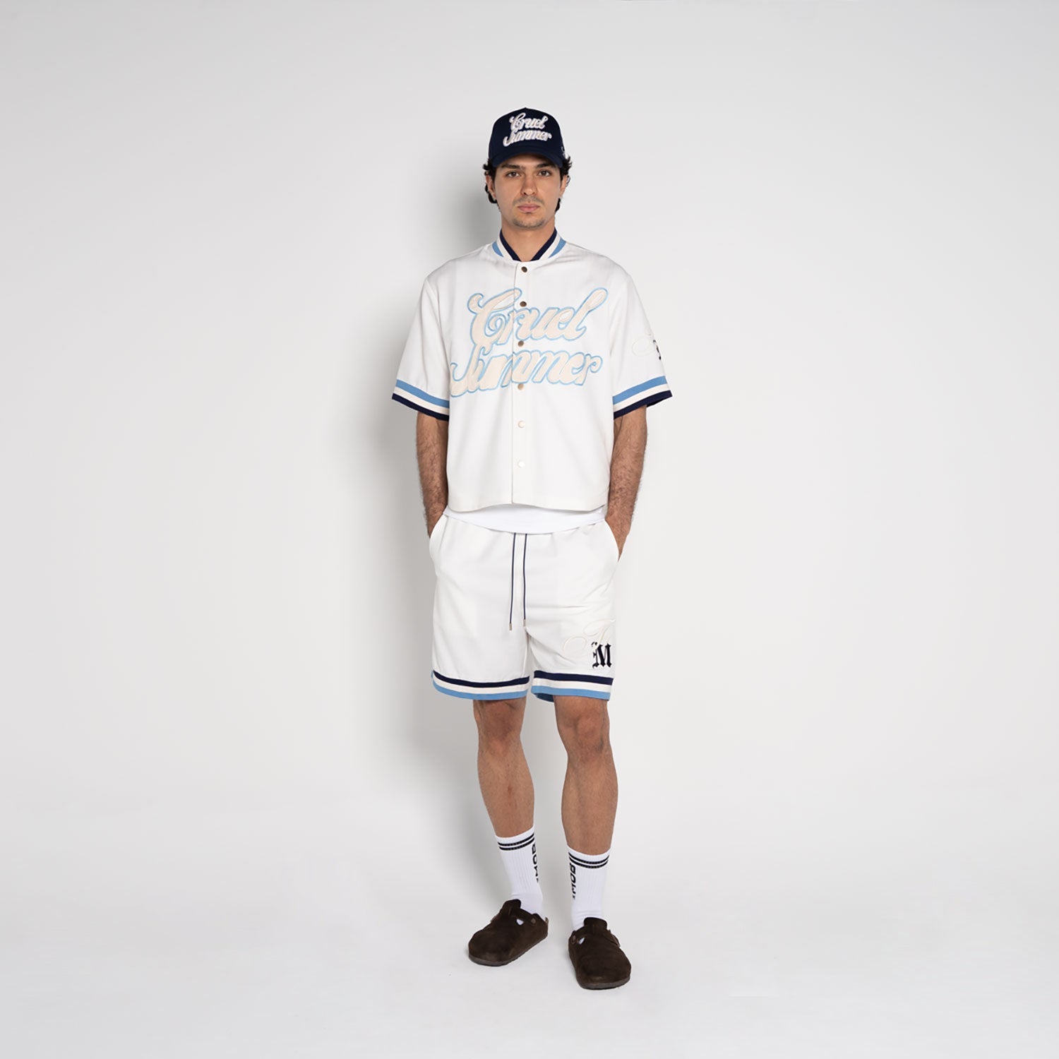 Cruel Summer Baseball Shorts – White - Flashmob Nation