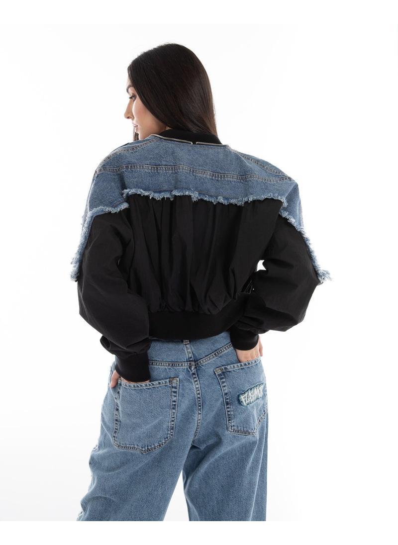 Hybrid Denim Bomber Jacket – Flashmob Nation - Flashmob Nation