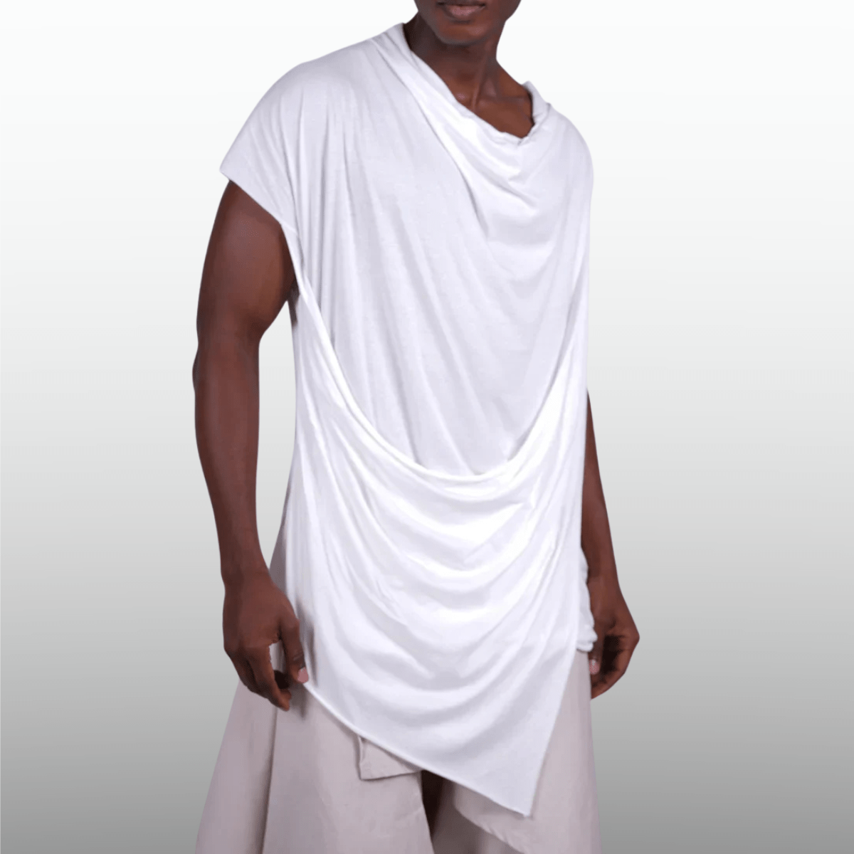 Draped Longline T-Shirt for Men - Flashmob Nation