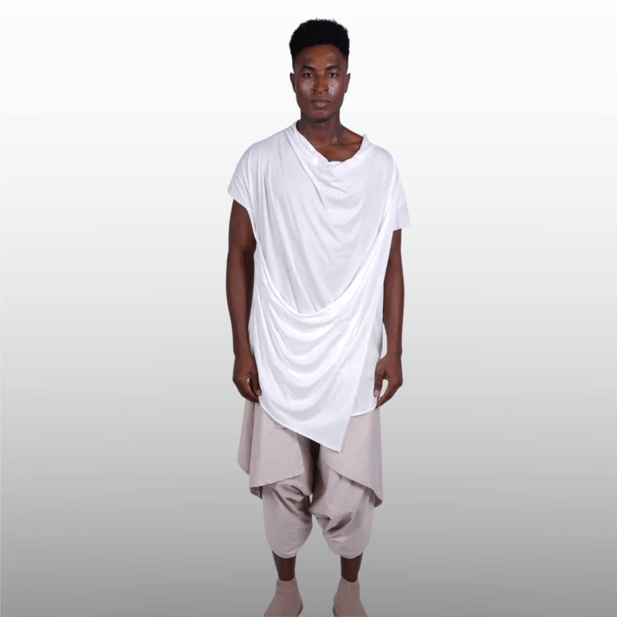 Draped Longline T-Shirt for Men - Flashmob Nation