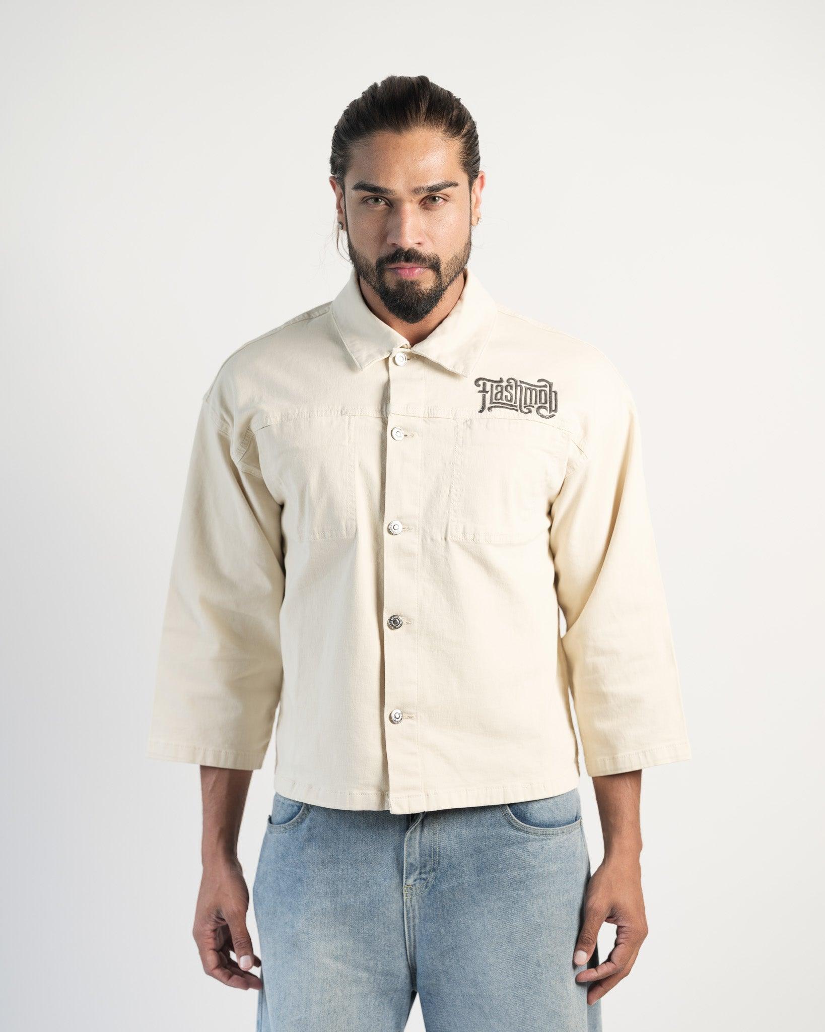 Ecru Jacket for Men - Flashmob Nation
