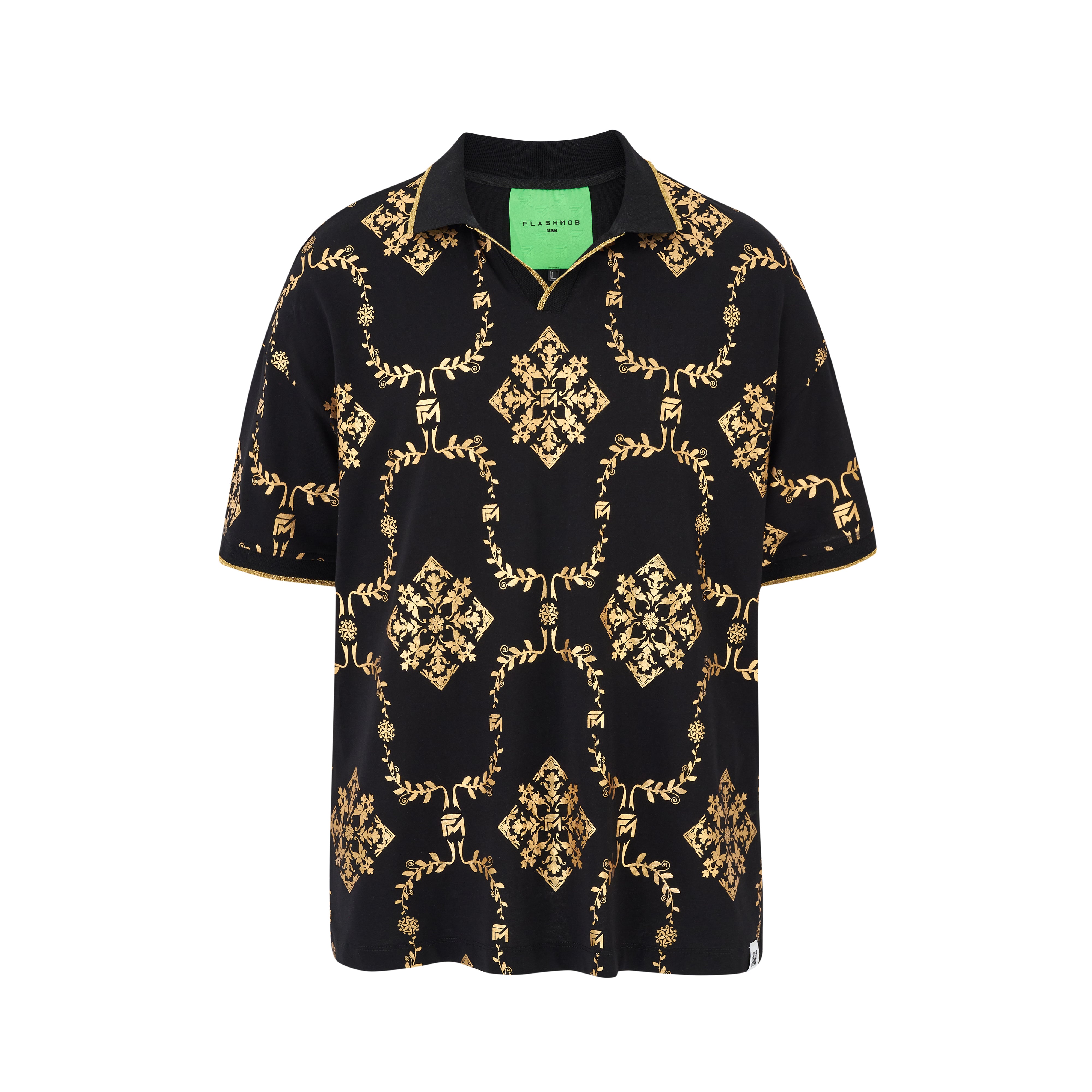 Shimmering Gold Reflective Polo Tee