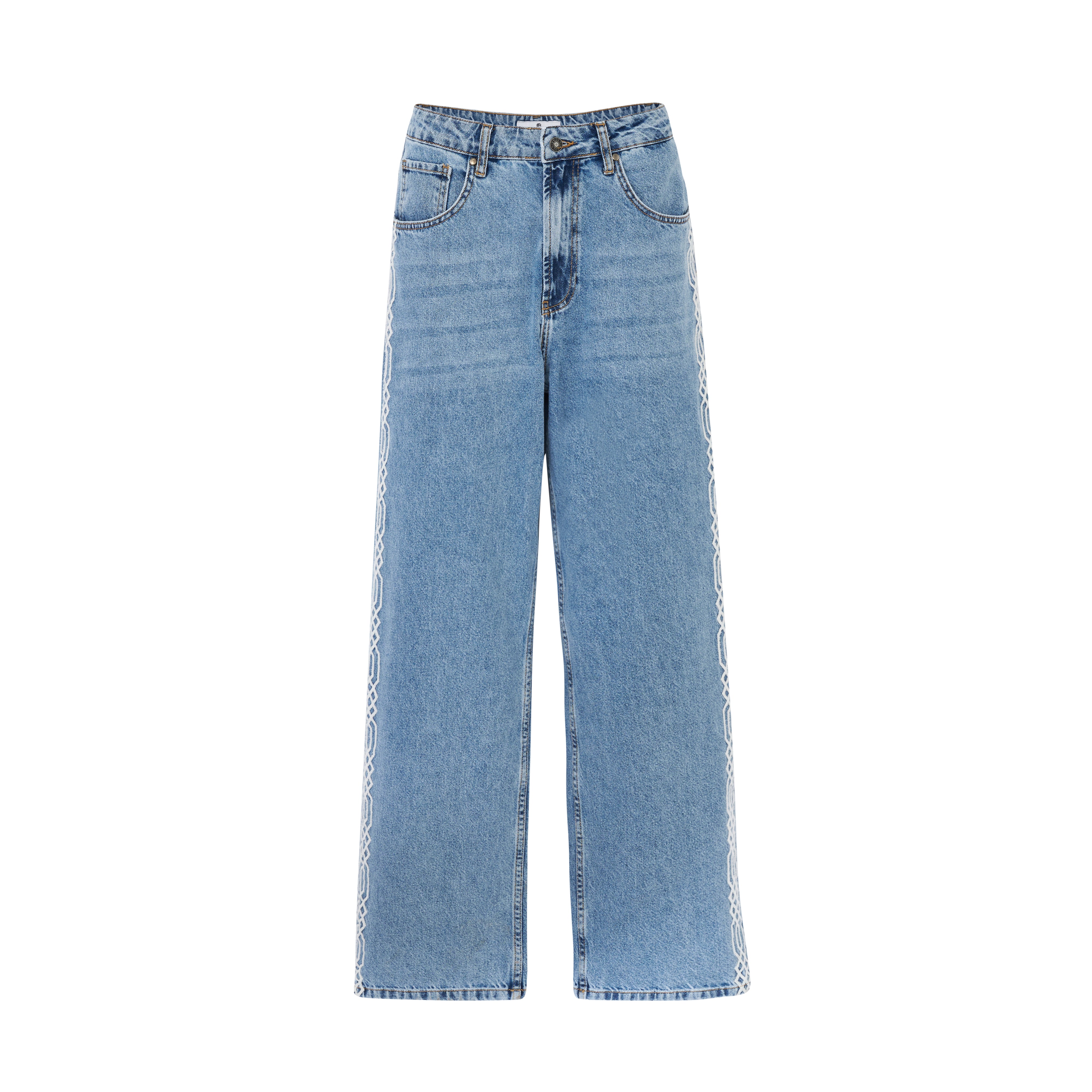 Men’s Embroidered Denim Jeans – FM Streetwear