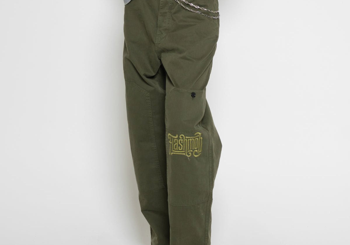 FM AF1 Walking Cargo Pants – Olive Green - Flashmob Nation