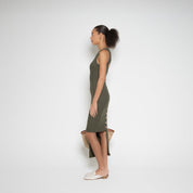 FM Buttoned Maxi Dress – Asymmetric Sleeveless Maxi Dress by Flashmob Nation