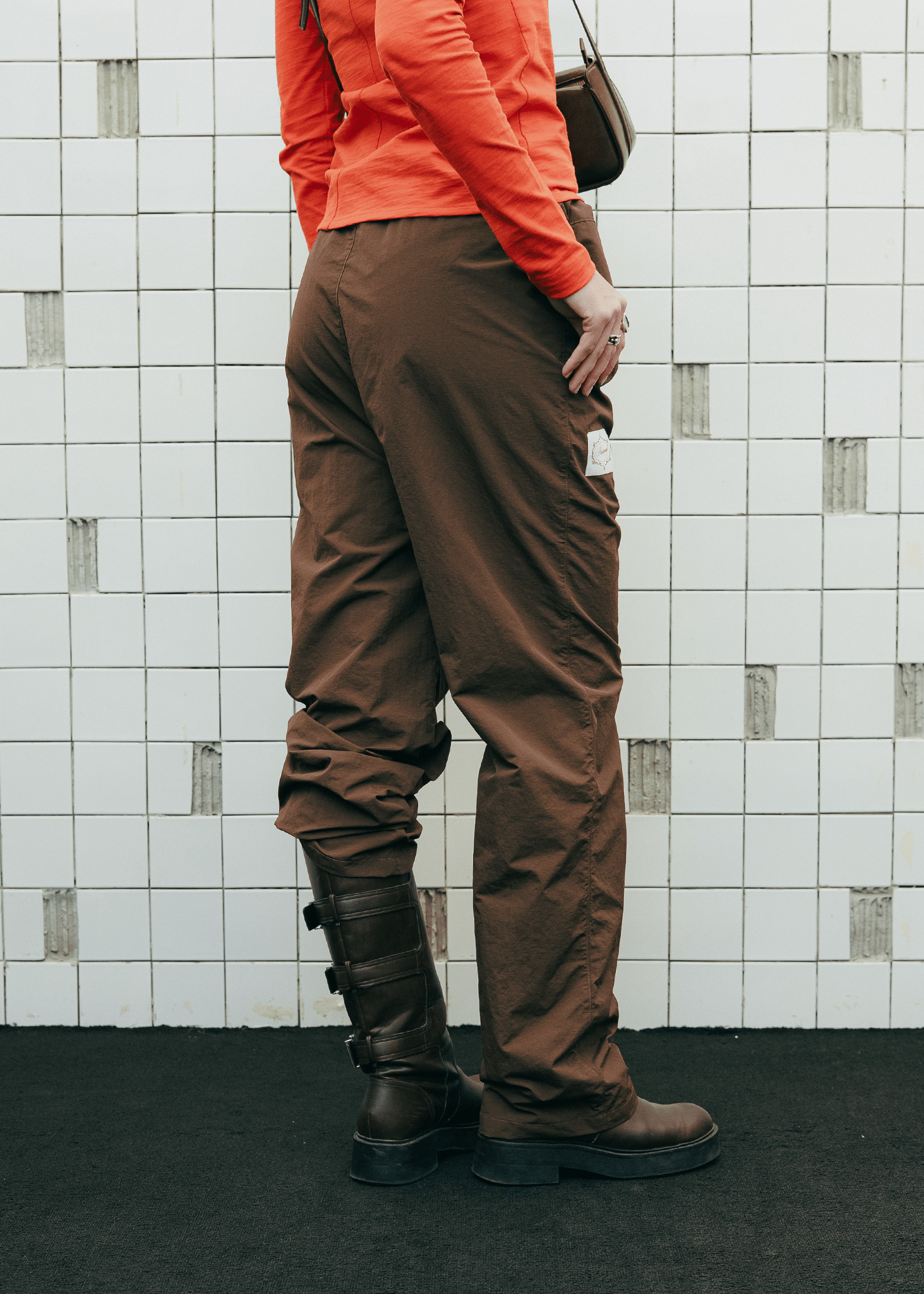 FM Essentials Nylon Pants - Coffee Bean - Flashmob Nation