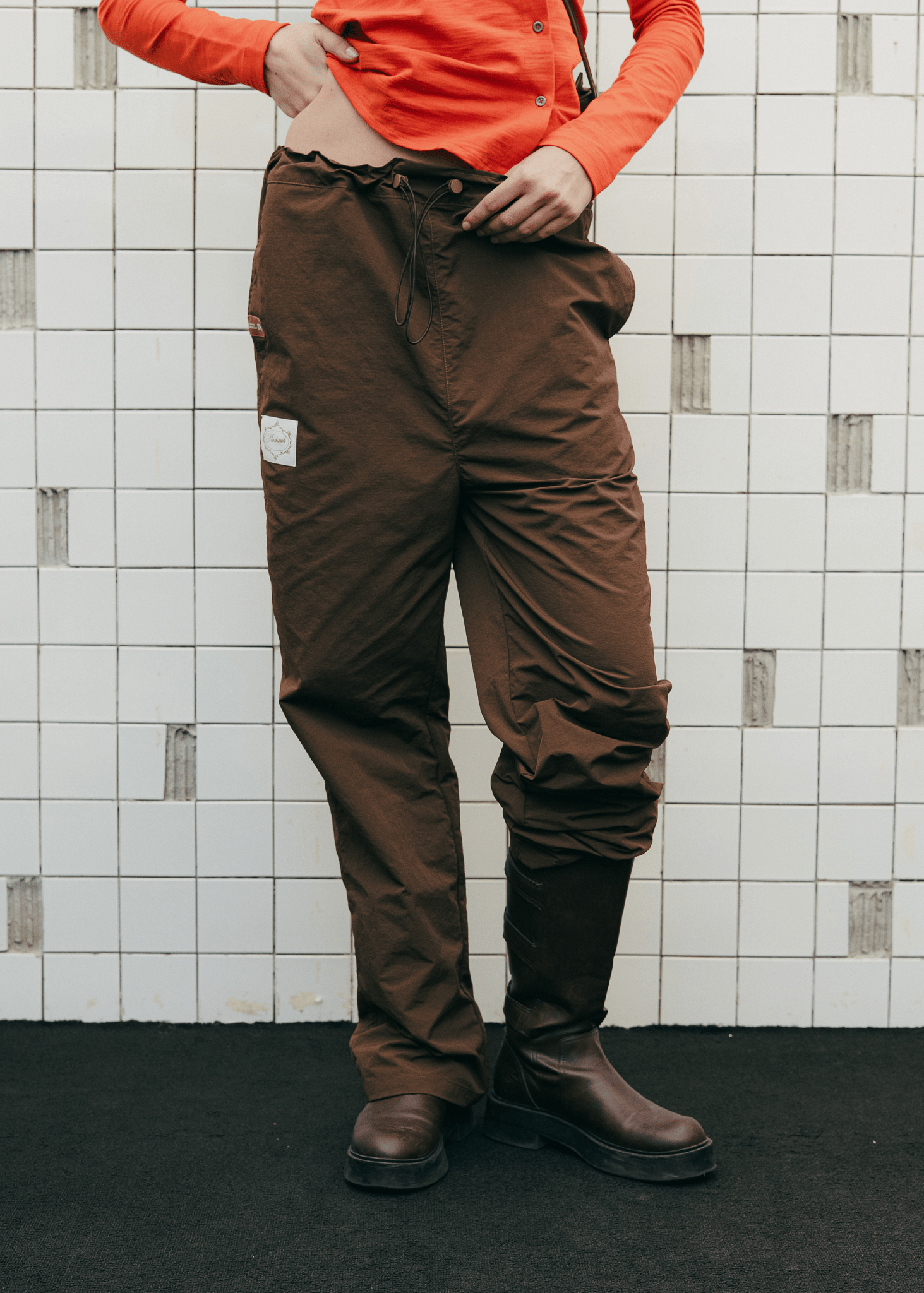 FM Essentials Nylon Pants - Coffee Bean - Flashmob Nation