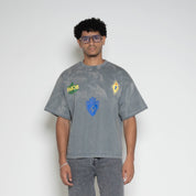 FM Football Crest Graphic T-Shirt – Vintage Grey - Flashmob Nation
