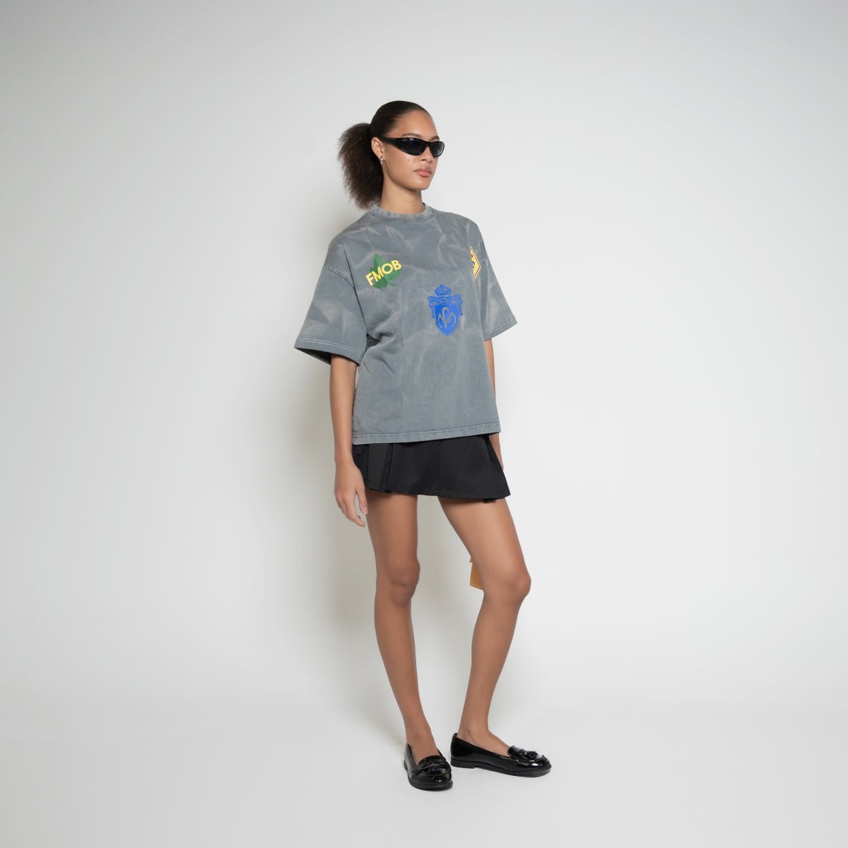 FM Football Crest Graphic T-Shirt – Vintage Grey - Flashmob Nation
