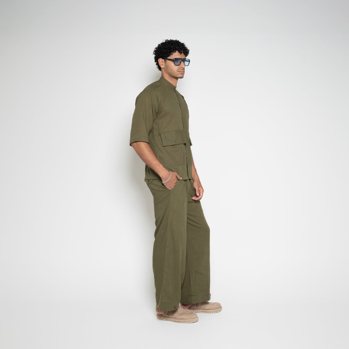 FM Linen Army Shirt – Army Green - Flashmob Nation