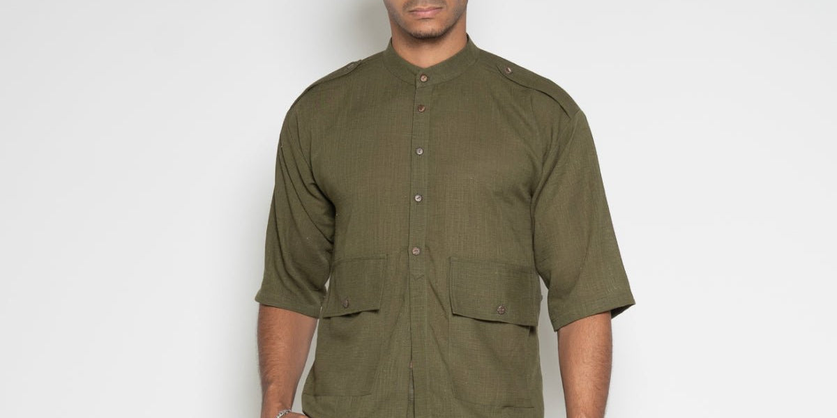 FM Linen Army Shirt – Army Green - Flashmob Nation