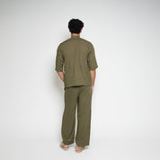 Model wearing Army Green Carpenter Pants – Flashmob Nation