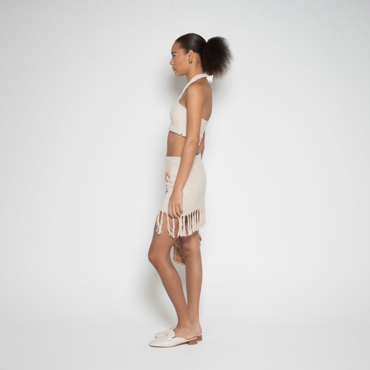 FM Linen Tussel Mini Skirt - Flashmob Nation