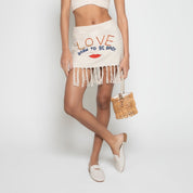 FM Linen Tussel Mini Skirt - Flashmob Nation