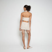 Linen Cropped Top with halter neck design