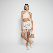 FM Linen Tussel Mini Skirt - Flashmob Nation
