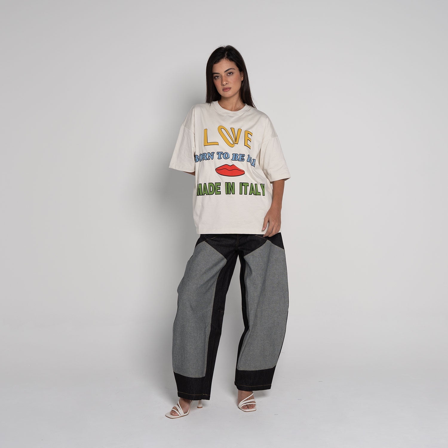 Vintage White Cotton Graphic Tee