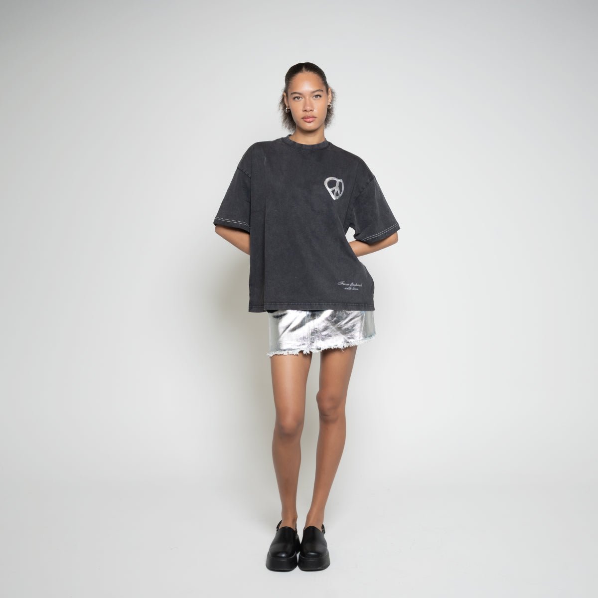 FM Peace & Love Graphic T-Shirt – Vintage Black - Flashmob Nation