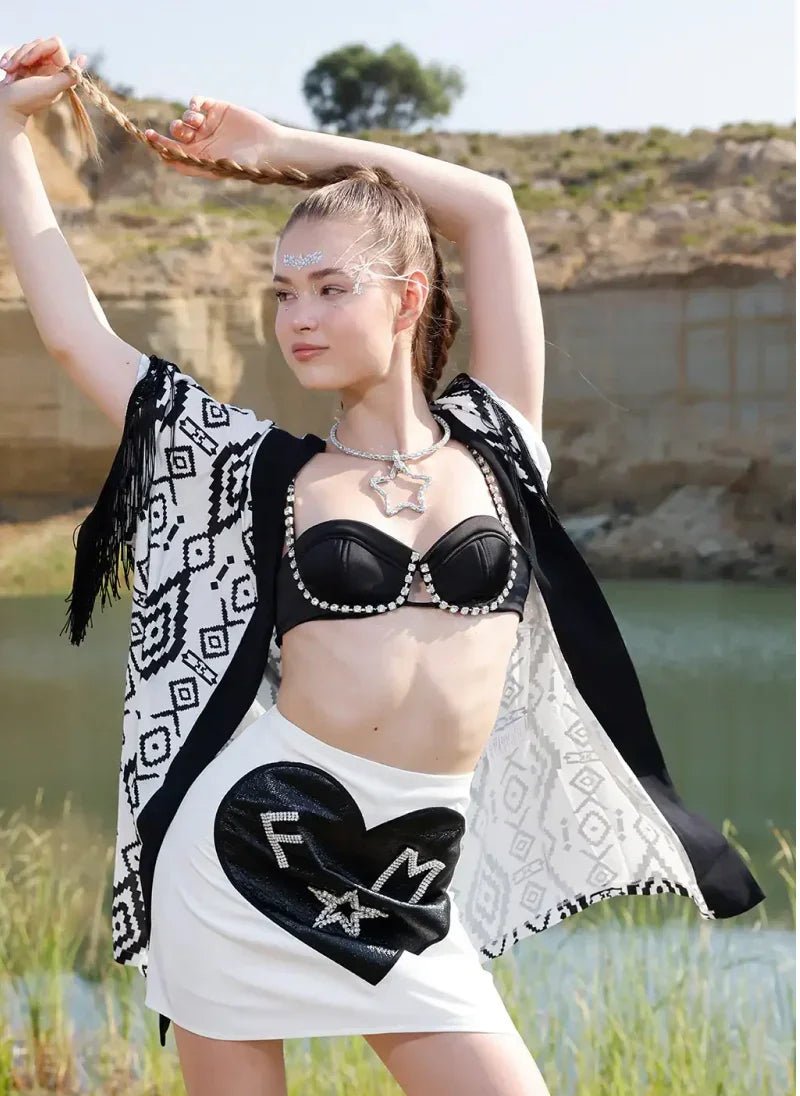 FM Rhinestone - Embellished Mini Skirt for Women - Flashmob Nation