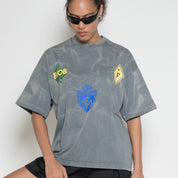 FM Football Crest Graphic T-Shirt – Vintage Grey