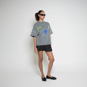 FM Football Crest Graphic T-Shirt – Vintage Grey