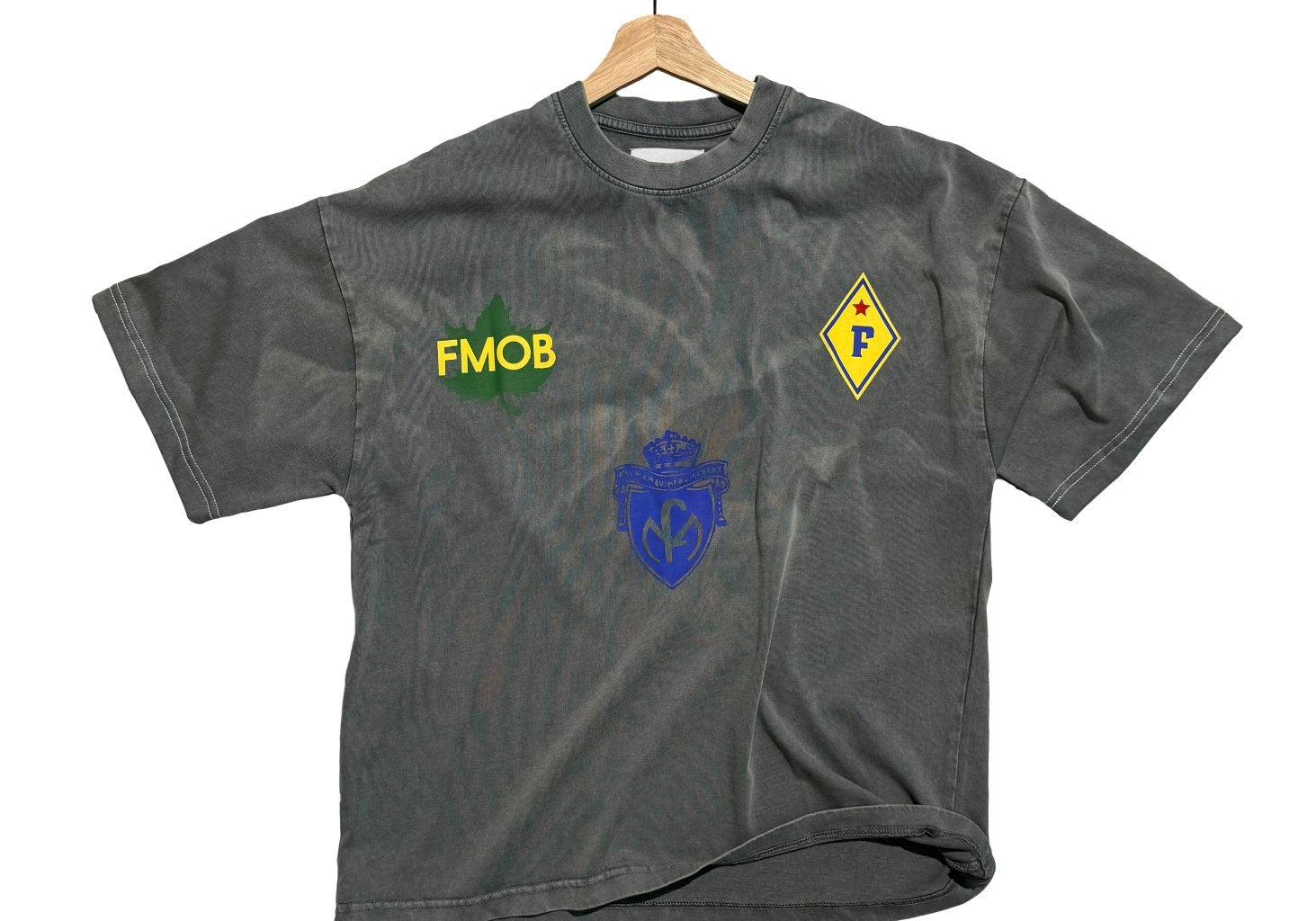 Football Crest Graphic T-Shirt Grey - Men's Casual Streetwear - Flashmob Nation