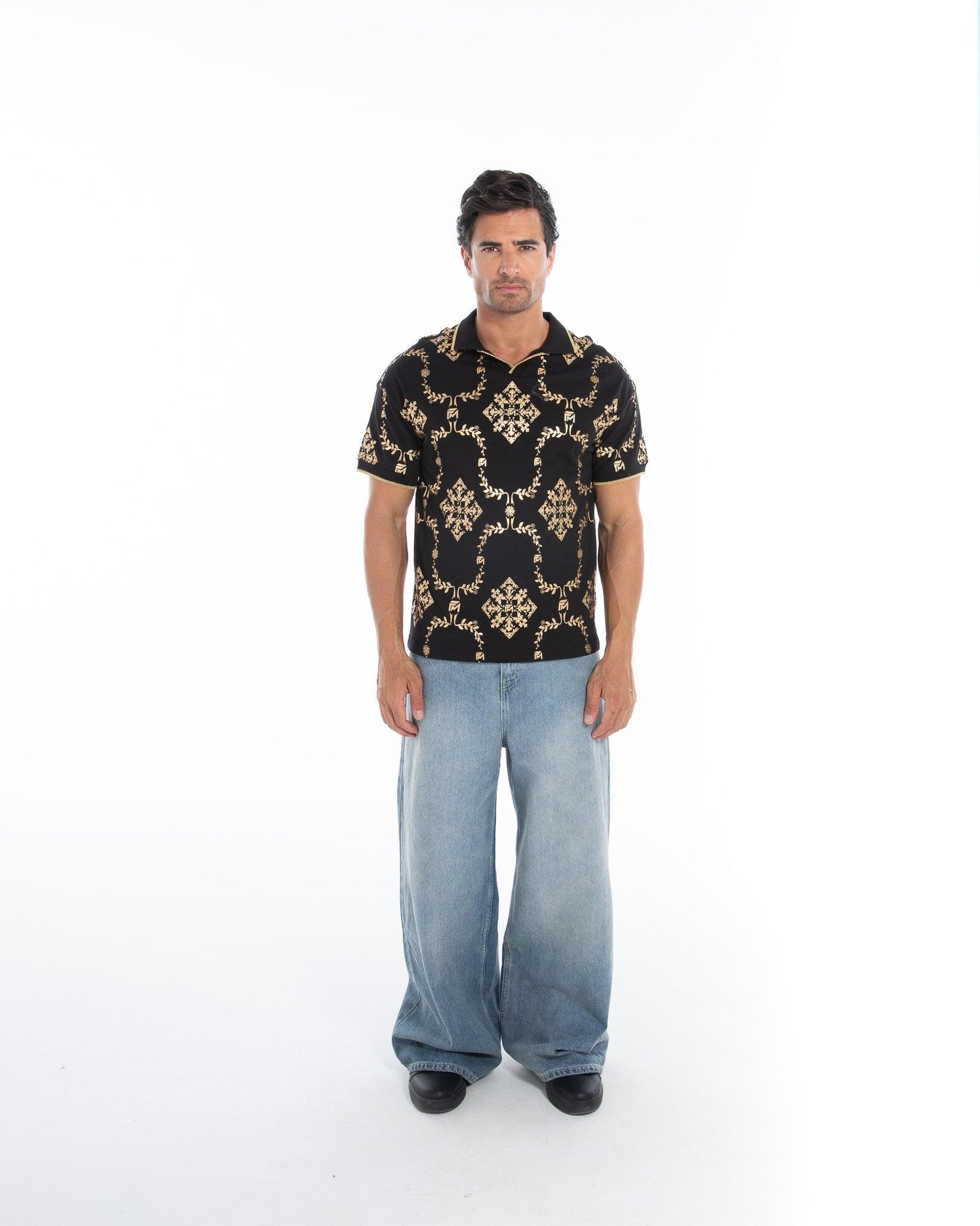 Gold Reflective Collared T-Shirt - Flashmob Nation