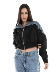 Hybrid Denim Bomber Jacket - Flashmob Nation
