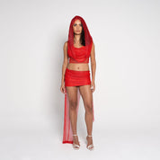 Ibiza Mesh Hooded Ruched Skirt Set - Flashmob Nation