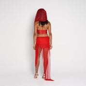 Ibiza Mesh Hooded Ruched Skirt Set - Flashmob Nation
