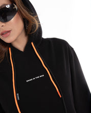 Longline Black Hoodie - Flashmob Nation