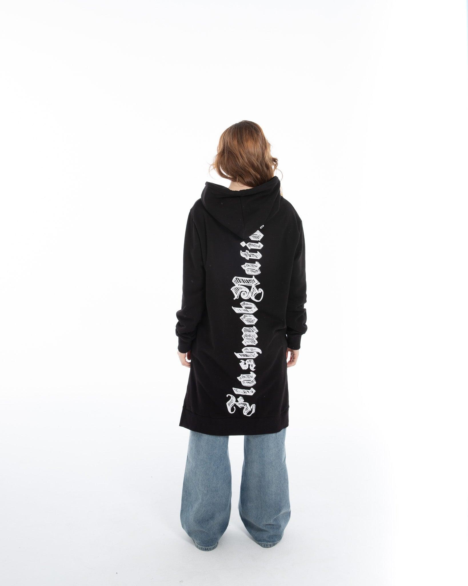 Longline Black Hoodie - Flashmob Nation