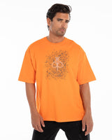 Men’s Orange Graphic Oversized T-Shirt