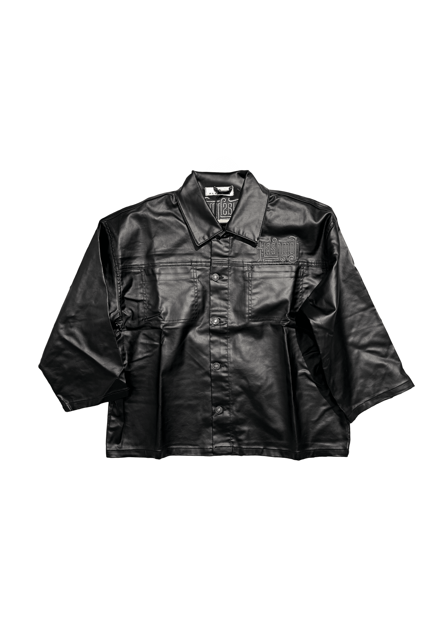 Men’s Black Faux Leather Jacket - Flashmob Nation