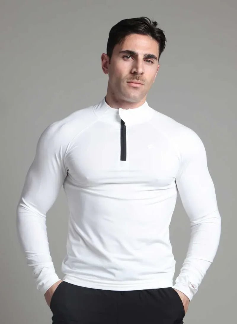 Men’s Muscle Fit Zip - Neck Performance Top - Flashmob Nation