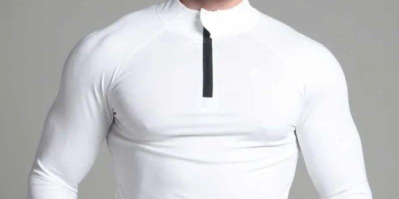 Men’s Muscle Fit Zip - Neck Performance Top - Flashmob Nation